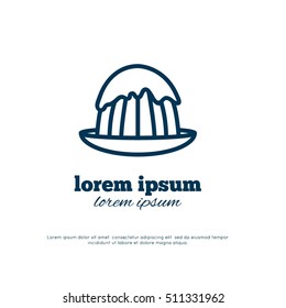 cake. Logo design. monochrome flat silhouette