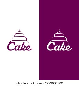 Cake Logo Design Sweet Logotype Vector Template