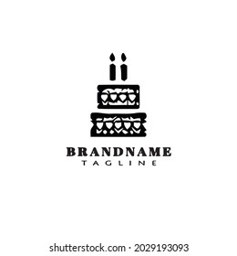 cake logo design template icon modern vector