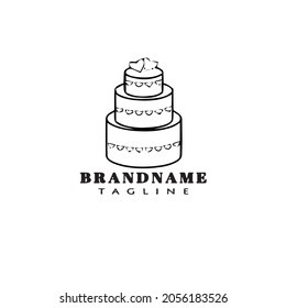 cake logo design template icon black modern isolated vector illustration