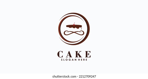 cake logo design vector with creative concept for your cake shop