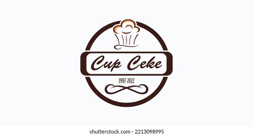 vector de diseño de logotipo de pastel con concepto creativo para su tienda de pasteles