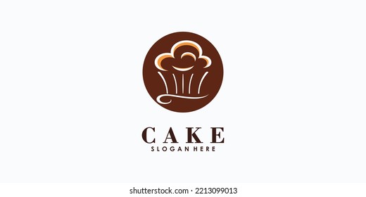 cake logo design vector with creative concept for your cake shop