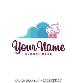 Vector de diseño del logotipo de pasteles. Símbolo de icono. Ilustración de plantilla