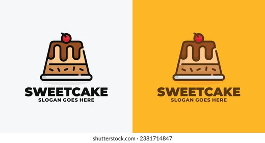 Ilustración vectorial de diseño de logotipo Cake