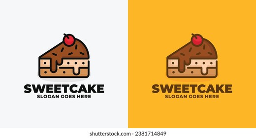 Cake logo design vector illustration