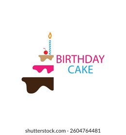  cake logo design vector illustration