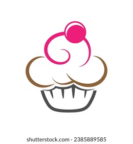 Ilustración del icono del logotipo del pastel