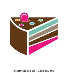 Cake logo icon design illustration