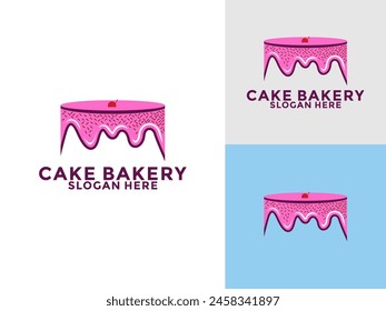 Cake logo icon template, Cake bakery logo vector illustration