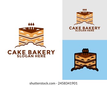 Cake logo icon template, Cake bakery logo vector illustration