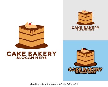 Kuchen-Logo-Symbol-Vorlage, Kuchen-Bäckerei-Logo-Vektorillustration