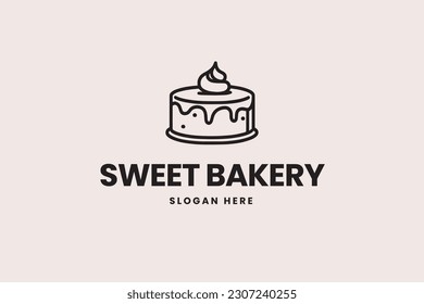 cake logo, modern bakery, business brand