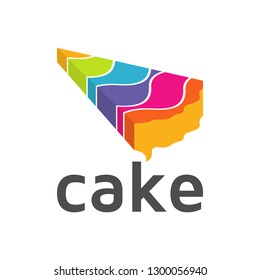 Cake logo template on white background