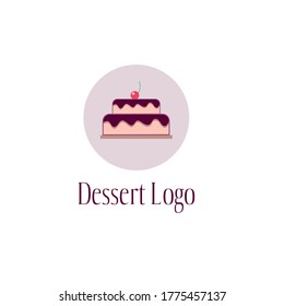 Cake logo template. Pie icon