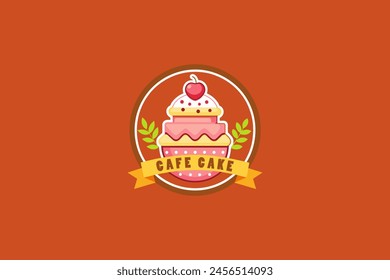 A cake logo that represents a business engaged in F and D with a sweet food sector. With a cake logo that looks sweet and attractive, your appetite will increase.