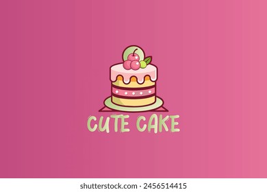 A cake logo that represents a business engaged in F and D with a sweet food sector. With a logo that is easy to understand and remember, it gives a characteristic of a business.