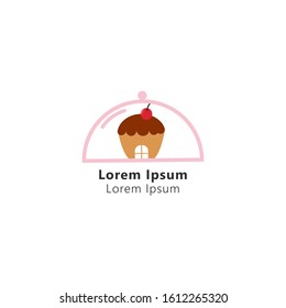 cake logo vector illustration. cake shop logo icon. 