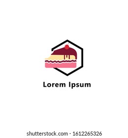 cake logo vector illustration. cake shop logo icon. 