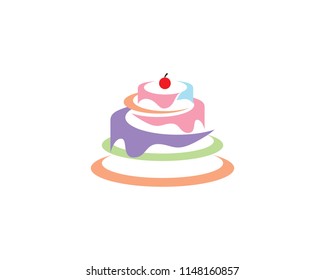 Cake logo vector ilustration template