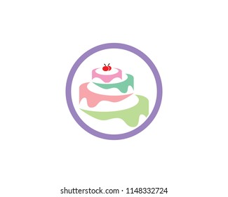 Cake logo vector ilustration template