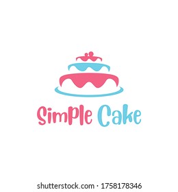 cake logo vector playful color happy celebration white background
