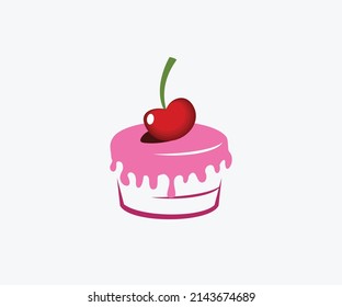 Plantilla de fondo blanco para la celebración de feliz color con el logotipo del pastel.
