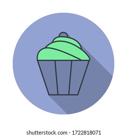icono de sombra larga de pastel. Simple vector de color de iconos web para ui y ux, sitio web o aplicación móvil