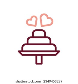 Cake love icon duocolor brown beige style valentine illustration vector element and symbol perfect.