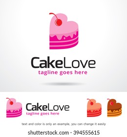 Cake Love Logo Vector de diseño de Plantilla 