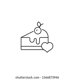 cake love - minimal line web icon. simple vector illustration. concept for infographic, website or app.