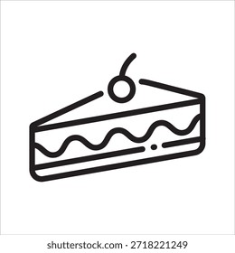 cake love simple line icon