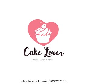 Cake Lover Logo, Love cake icon