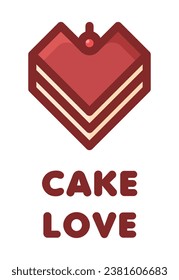 cake lovve cafe filled outline logo