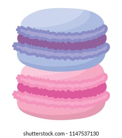 
Cake macaron or macaroon in beautiful colors, flat icon vector 
