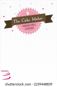 The Cake Maker vector poster for menu or invitation use