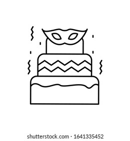 Cake, mask, carnival icon. Simple line, outline vector elements of festival icons for ui and ux, website or mobile application