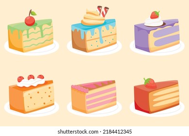 Cake. matcha, blueberry, orange, mint, strawberry and red velvet taste