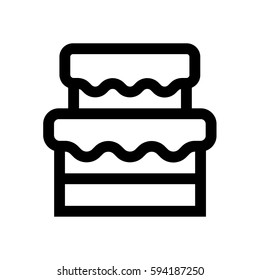 Cake mini line, icon, background and graphic. The icon is black and white, linear  flat, vector, pixel perfect, minimal, suitable for web and print. 