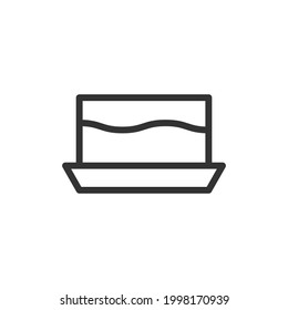 Cake minimal line icon. Web stroke symbol design. Cake sign isolated on a white background. Premium line icon.
