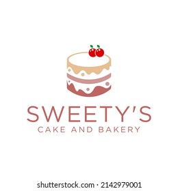 cake and minimalist logo concept. icon and vector