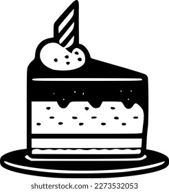 Cake | Minimalist and Simple Silhouette - Vector illustration