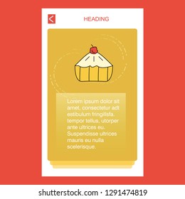 Cake mobile vertical banner design design. Vector