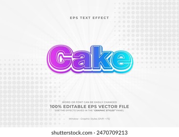 Cake modern gradient editable text effect