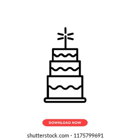 Cake modern vector style. Cake party icon concept. Cake icon for web and app.