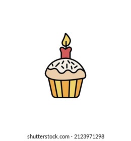 cake, muffin, easter, food line colored icon. Signs and symbols can be used for web, logo, mobile app, UI, UX