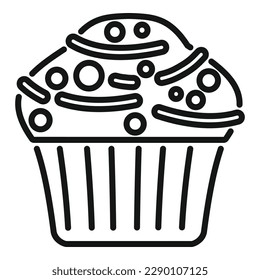 Kuchen Muffin Symbol Umrandung Vektorgrafik. Essen Sie Brot. Süß frisch