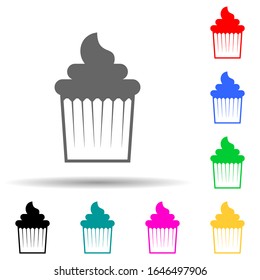 cake multi color style icon. Simple glyph, flat vector of market icons for ui and ux, website or mobile application