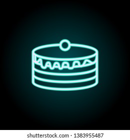 cake neon icon. Elements of fast food set. Simple icon for websites, web design, mobile app, info graphics
