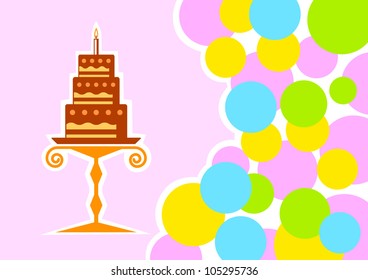 Cake on abstract background